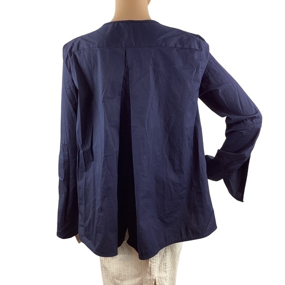 Zara Button Front Top Size XS Navy Blue - Picture 5 of 7